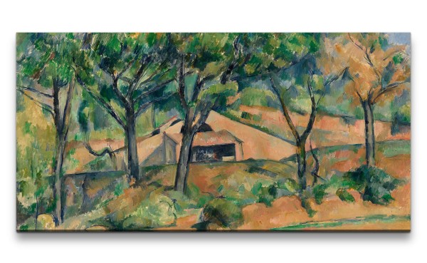 Paul Sinus Art Remaster 120x60cm Paul Cézanne weltberühmtes Wandbild House in Provence wunderschöne Landschaft