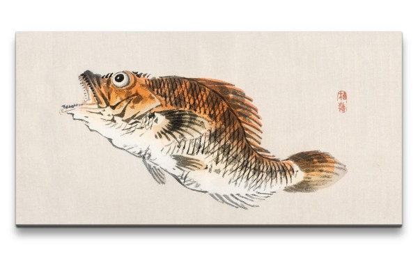 Paul Sinus Art Remaster 120x60cm Traditionelle japanische Kunst Zeitlos Beruhigend Harmonie Fisch Zuchtkrapfen Koi