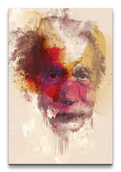 Paul Sinus Art Albert Einstein Porträt Abstrakt Kunst Wissenschaftler Genie Nobelpreisträger 60x90cm Leinwandbild