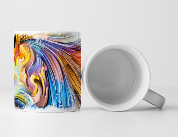 Paul Sinus Art Tasse Geschenk Illustration – Buntes Gesicht im Seitenprofil