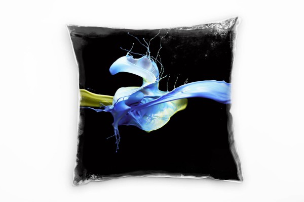 Paul Sinus Art Abstrakt, Farben, blau, grün, schwarz Deko Kissen 40x40cm für Couch Sofa Lounge Zierkissen