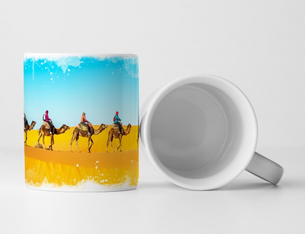 Paul Sinus Art Tasse Geschenk Kamel Karawane – Fotografie Sahara Wüste