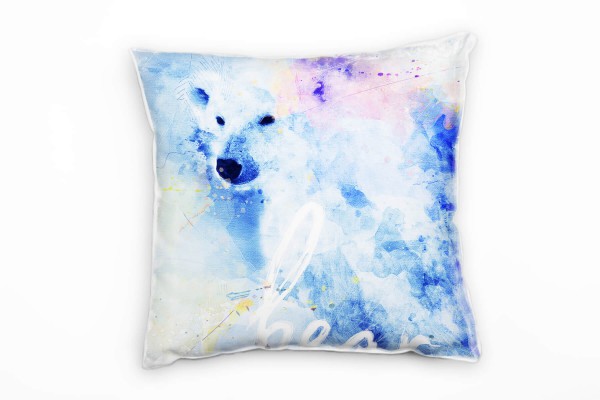 Paul Sinus Art Ice Bears Deko Kissen Bezug 40x40cm für Couch Sofa Lounge Zierkissen