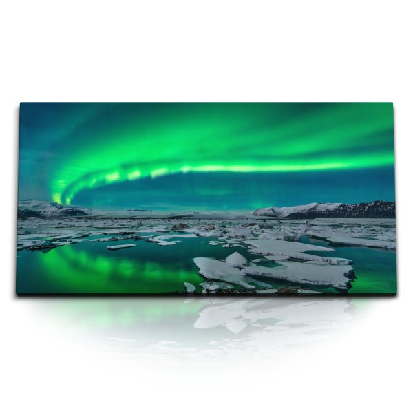 Paul Sinus Art Kunstdruck Bilder 120x60cm Polar Nordpol Eis Meer Nacht Natur