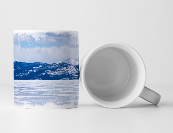 Paul Sinus Art Tasse Geschenk Landschaftsfotografie – Eisiger Lake Laberge Kanada