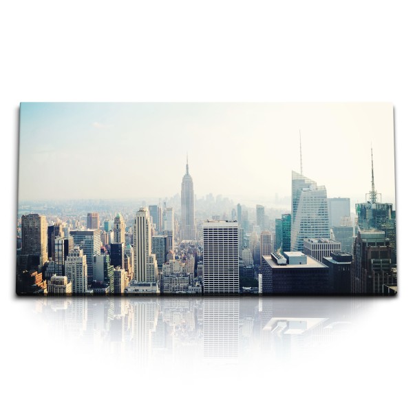 Paul Sinus Art Kunstdruck Bilder 120x60cm New York Skyline Hochhäuser Wolkenkratzer