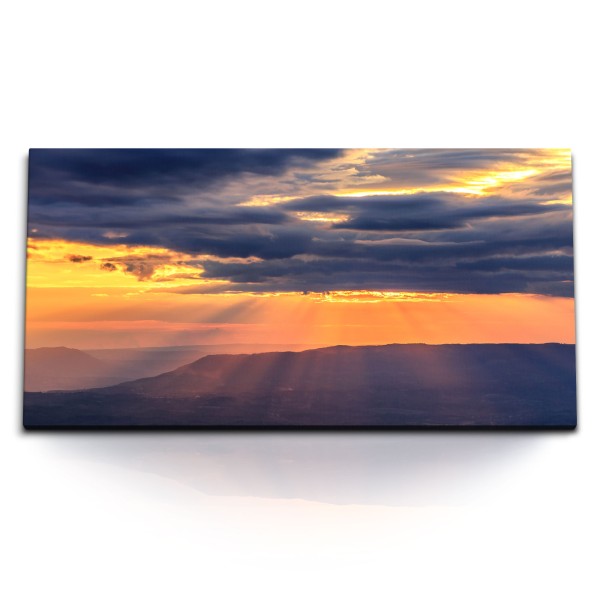 Paul Sinus Art Kunstdruck Bilder 120x60cm Phetchabun Thailand Berge roter Himmel Abendrot