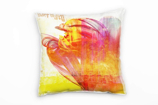 Paul Sinus Art Couch Sofa Lounge Zierkissen in 40x40cm Pink Schwefelgelb Pastellorange Feuerrot Goldgelb