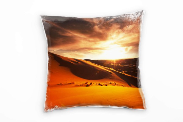 Paul Sinus Art Landschaften, Natur, Wüste, Sand, Sonnenuntergang Deko Kissen 40x40cm für Couch Sofa Lounge Zierkiss