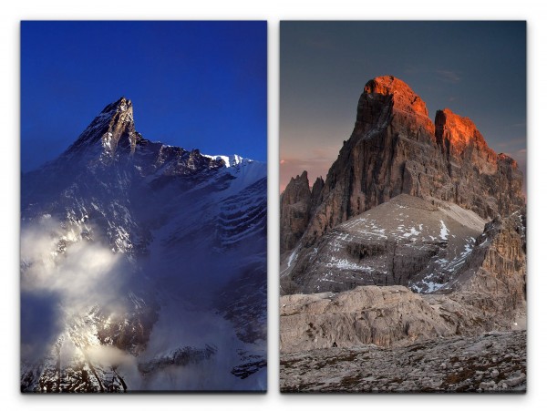 Paul Sinus Art 2 Bilder je 60x90cm Dolomiten Bergspitze Berggipfel Erhaben Natur Gigantisch Atemberaubend