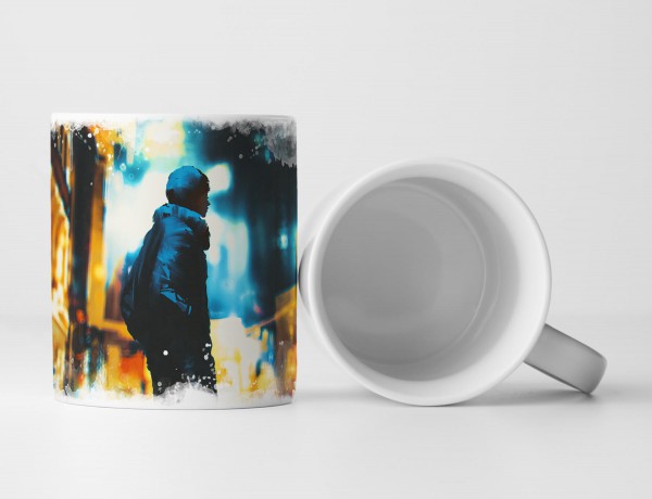 Paul Sinus Art Tasse Geschenk Allein in der Stadt – Bild