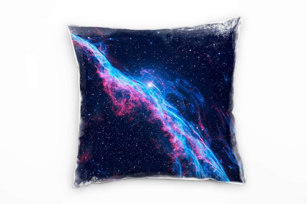 Paul Sinus Art Natur, Abstrakt, Universum, Sterne, pink, blau Deko Kissen 40x40cm für Couch Sofa Lounge Zierkissen