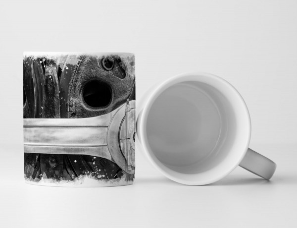 Paul Sinus Art Tasse Geschenk Fotografie – Lokomotivenräder close-up