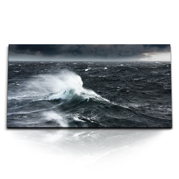 Paul Sinus Art Kunstdruck Bilder 120x60cm Raue See Ozean Meer Wellen Dunkel Sturm