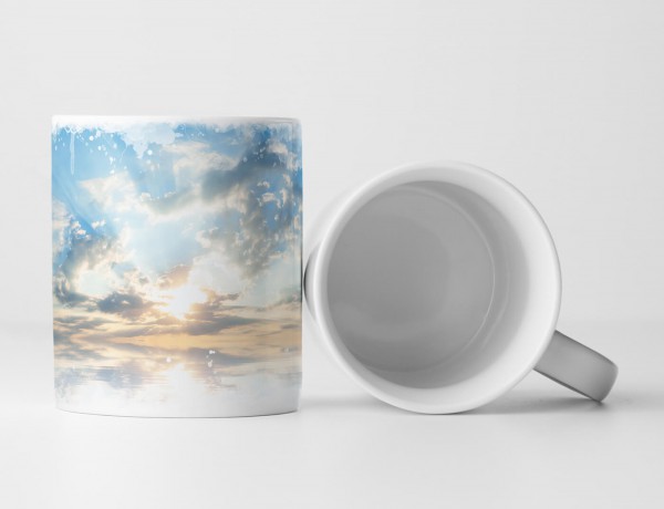 Paul Sinus Art Tasse Geschenk Landschaftsfotografie – Strahlend blauer Himmel mit Wolken