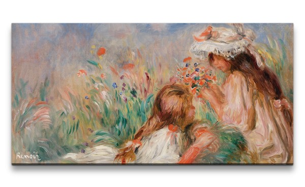 Paul Sinus Art Remaster 120x60cm Pierre-Auguste Renoir weltberühmtes Wandbild Impressionismus Girls in the Grass