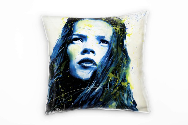 Paul Sinus Art Kate Moss III Deko Kissen Bezug 40x40cm für Couch Sofa Lounge Zierkissen