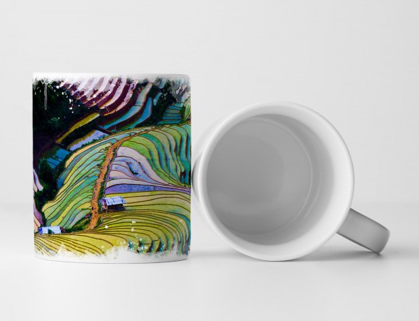 Paul Sinus Art Tasse Geschenk Vietnamesische Reisfelder