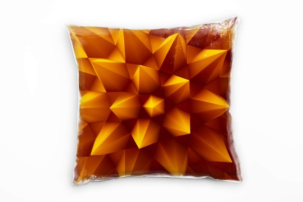 Paul Sinus Art Abstrakt, orange, dreidimensionale Spitzen Deko Kissen 40x40cm für Couch Sofa Lounge Zierkissen