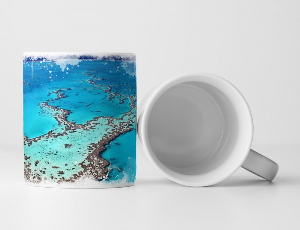 Paul Sinus Art Tasse Geschenk Landschaftsfotografie – Das leuchtend blaue Great Barrier Reef Australien