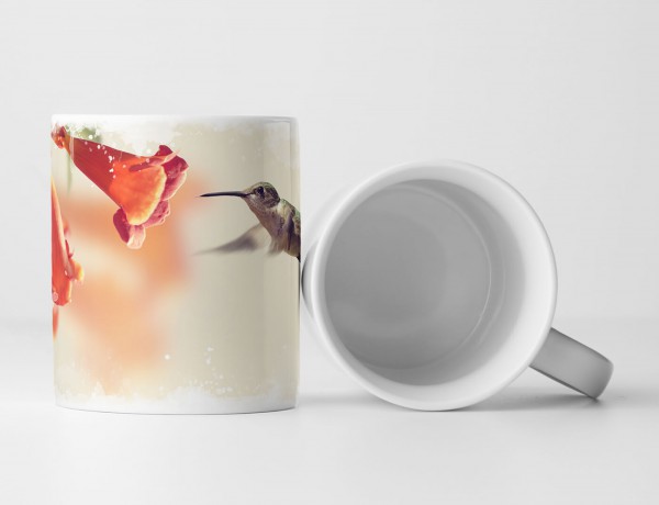 Paul Sinus Art Tasse Geschenk Tierfotografie – Kolibris an roten Blüten