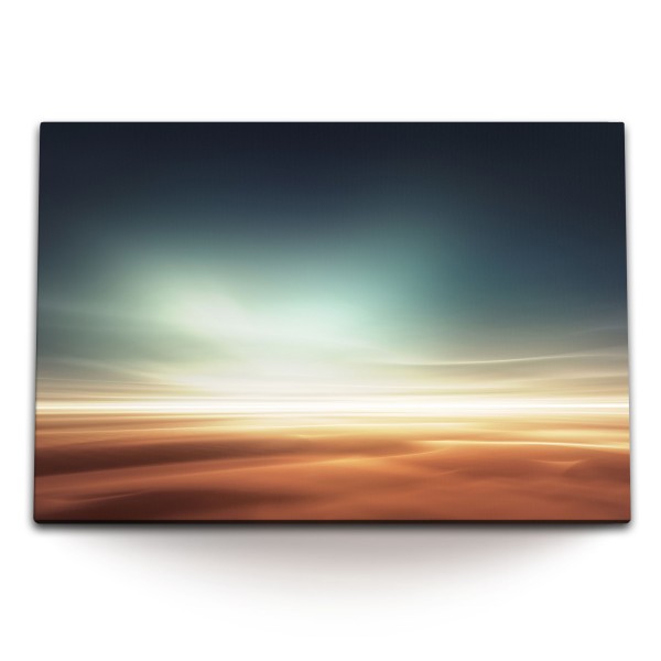 Paul Sinus Art 120x80cm Wandbild auf Leinwand Wüste Horizont Kunstvoll Himmel Sahara Sonnenuntergang