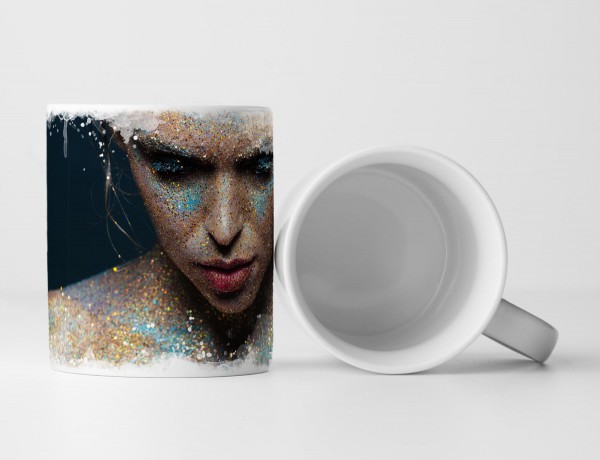 Paul Sinus Art Tasse Geschenk glitzernde junge Frau – Fotografie Portrait