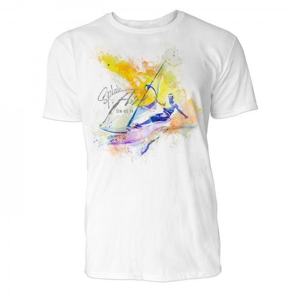 Paul Sinus Art Windsurfing Sprung Sinus Art ® T-Shirt Crewneck Tee with Frontartwork