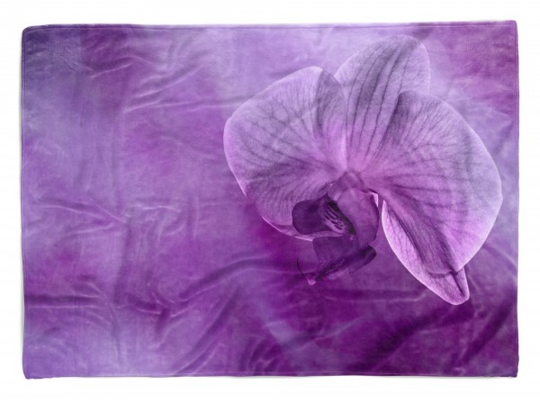 Paul Sinus Art Handtuch Strandhandtuch Saunatuch Kuscheldecke mit Fotomotiv Orchidee Blume Blü