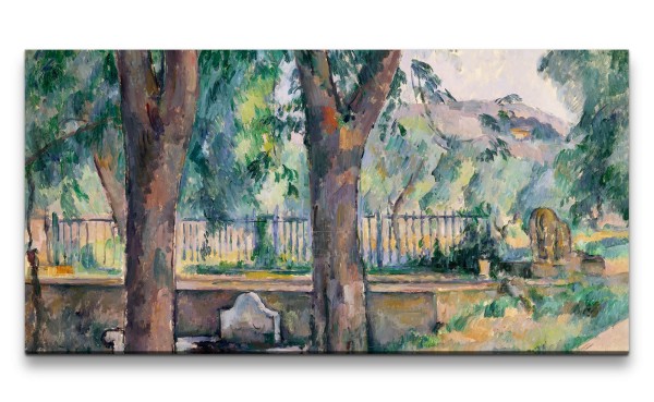 Paul Sinus Art Remaster 120x60cm Paul Cézanne weltberühmtes Wandbild The Pool at Jas de Bouffan