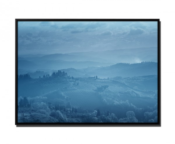 Paul Sinus Art 105x75cm Leinwandbild Petrol Morgendämmerung Landschaft Toscana Italien