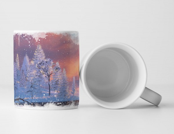 Paul Sinus Art Tasse Geschenk Märchenhafte Winterlandschaft – lllustration