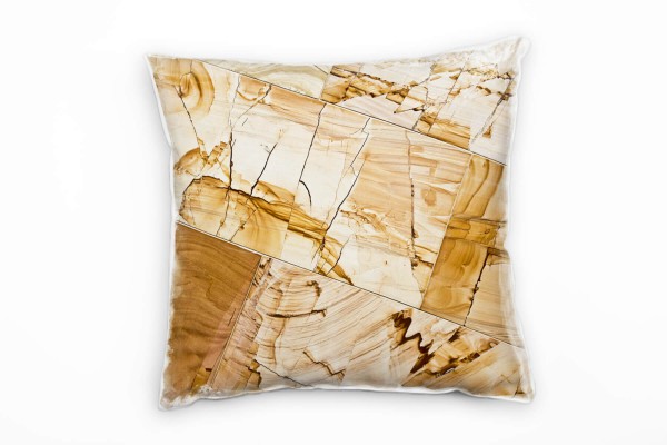 Paul Sinus Art Macro, braun, Holz, Baummaserung Deko Kissen 40x40cm für Couch Sofa Lounge Zierkissen