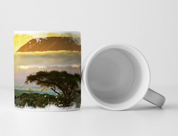 Paul Sinus Art Tasse Geschenk Landschaftsfotografie – Mount Kilimanjaro bei Sonnenaufgang