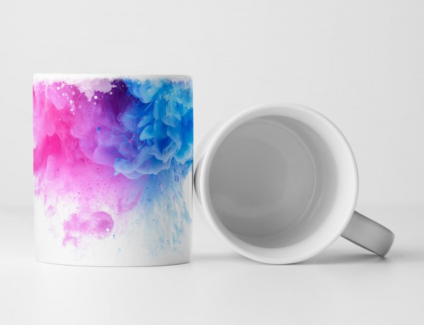 Paul Sinus Art Tasse Geschenk Künstlerische Fotografie – Pinke und blaue Farbwolken im Wasser