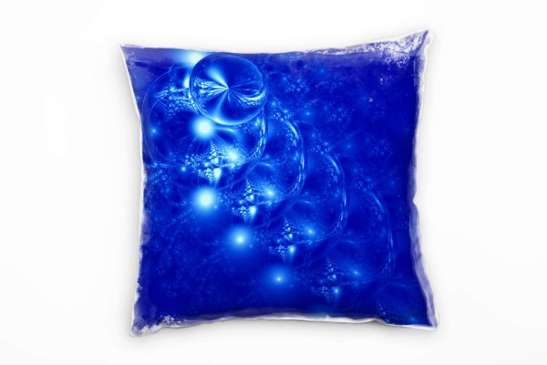 Paul Sinus Art Abstrakt, blau, Blasen, Spiegelung, Unterwasser Deko Kissen 40x40cm für Couch Sofa Lounge Zierkissen