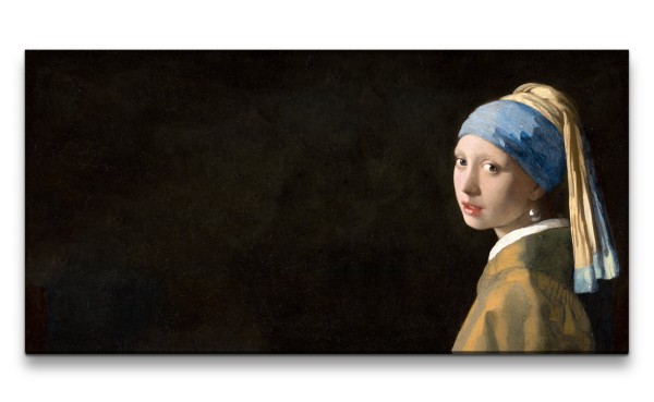 Paul Sinus Art Remaster 120x60cm Johannes Vermeer weltberühmtes Gemälde Das Mädchen mit dem Perlenohrgehänge zeitlo