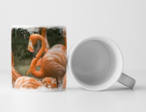 Paul Sinus Art Tasse Geschenk Tierfotografie – Flamingo in der Gruppe