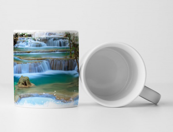 Paul Sinus Art Tasse Geschenk Landschaftsfotografie – Wasserfälle in Kanchanaburi Thailand