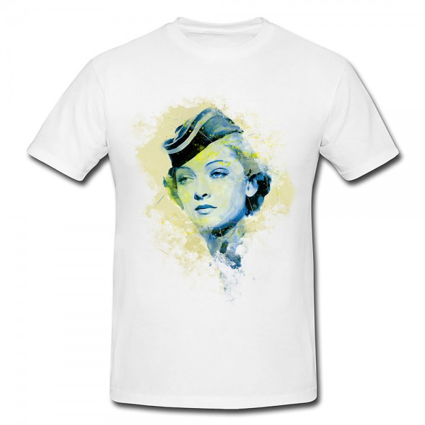 Paul Sinus Art Myrna Loy Premium Herren und Damen T-Shirt Motiv aus Paul Sinus Aquarell