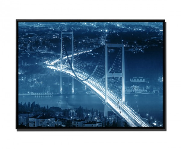 Paul Sinus Art 105x75cm Leinwandbild Petrol Bosporus-Brücke