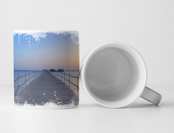 Paul Sinus Art Tasse Geschenk Landschaftsfotografie – Einsamer Steg in Ägypten