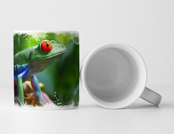 Paul Sinus Art Tasse Geschenk Tierfotografie – Bunter Frosch