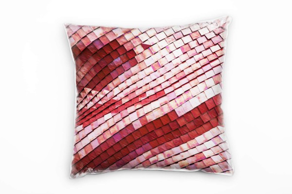 Paul Sinus Art Abstrakt, futuristisch, rotes Dach, rot Deko Kissen 40x40cm für Couch Sofa Lounge Zierkissen