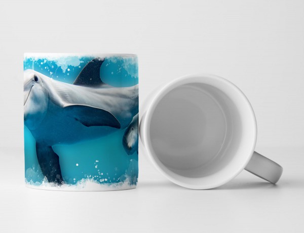 Paul Sinus Art Tasse Geschenk Tierfotografie – Delfine im Ozean