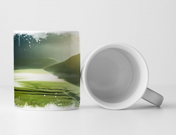 Paul Sinus Art Tasse Geschenk Landschaftsfotografie – Nebellandschaft bei Sonnenuntergang Italien