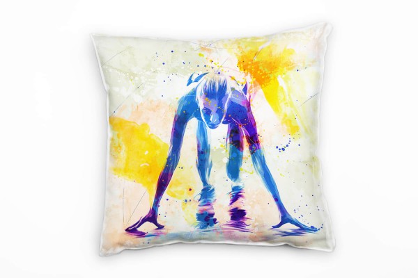 Paul Sinus Art Running IV Deko Kissen Bezug 40x40cm für Couch Sofa Lounge Zierkissen