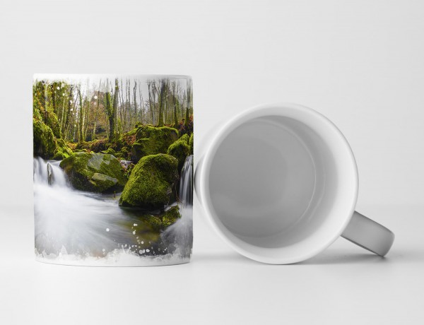 Paul Sinus Art Tasse Geschenk Landschaftsfotografie – Kleiner Strom in der herbstlichen Toskana