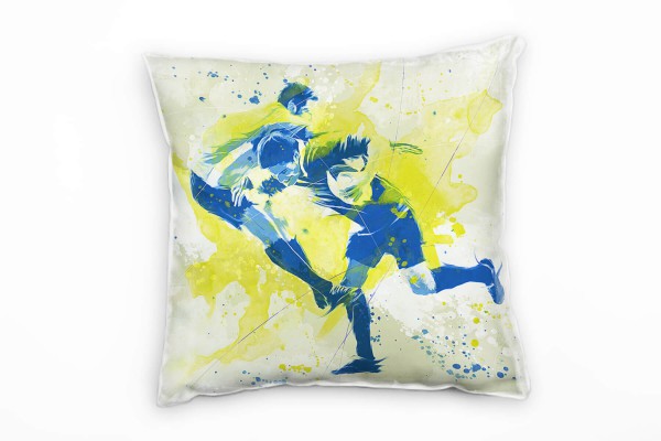 Paul Sinus Art Rugby I Deko Kissen Bezug 40x40cm für Couch Sofa Lounge Zierkissen