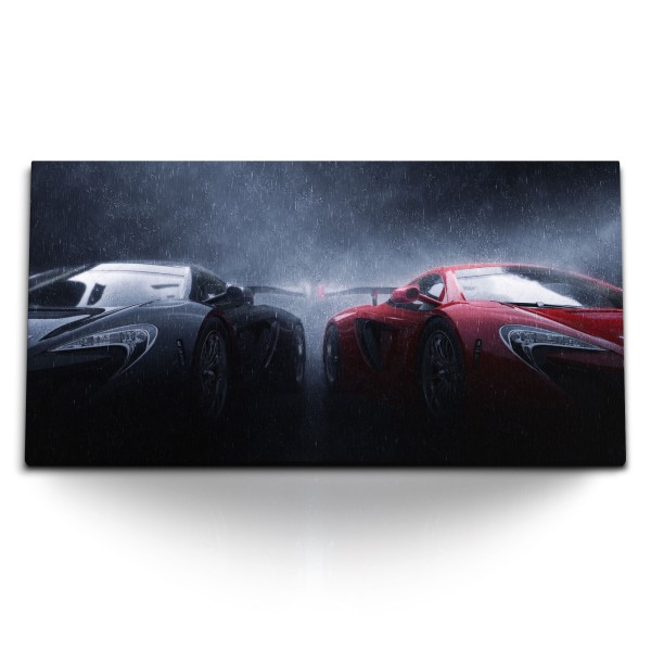 Paul Sinus Art Kunstdruck Bilder 120x60cm Sportwagen Supercar Ultracar Auto Regen